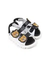 Moschino Multicolor Sandals For Babykids And Kids In Black