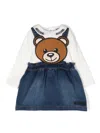 Moschino Teddy Bear-appliqué Skirt Overalls In 蓝色