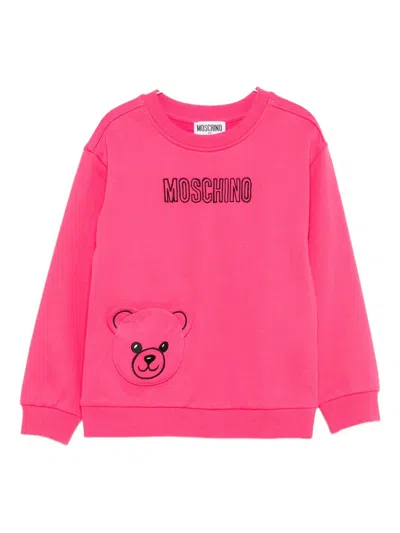 Moschino Kids' Teddy Bear-appliqué Sweatshirt In Pink