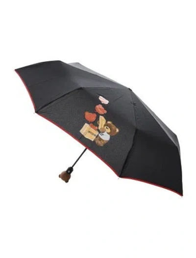 Pre-owned Moschino Teddy Bear Automatic Umbrella W/tags In Black