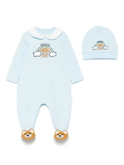 Moschino Cotton Babygrow Set In Blue
