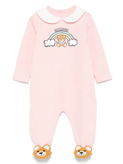 Moschino Teddy Bear Babygrow Set In Pink