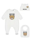 Moschino Teddy Bear Babygrow Set In White