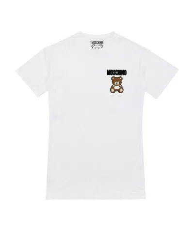 Moschino Teddy Bear Beaded T-shirt Dress In White