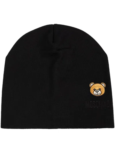 Moschino Teddy Bear Beanie In Black