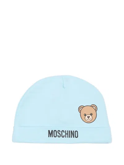 Moschino Babies' Teddy Bear Beanie Hat In Blue