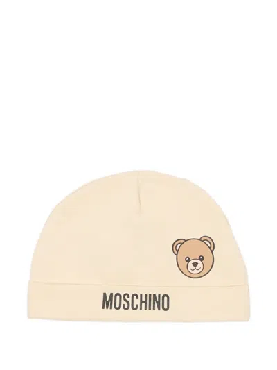 Moschino Babies' Teddy Bear Beanie Hat In Neutral