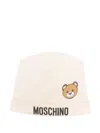 Moschino Teddy Bear Beanie Hat In Neutrals