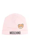 Moschino Teddy Bear Logo Beanie In Pink