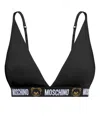 Moschino Stretch Jersey Bra With Teddy Elastic Band In 黑色