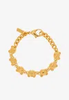 Moschino Teddy Bear Chain Bracelet In Gold