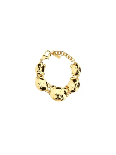 Moschino Teddy Bear Bracelet In Gold