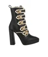 Moschino Teddy Bear Button-detail Leather Boots In Black