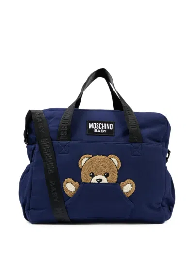 Moschino Teddy Bear Changing Bag In Blue