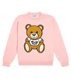 Moschino Teddy Bear Cotton And Wool Sweater In Pink