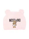 Moschino Teddy Bear Cotton Beanie In Pink