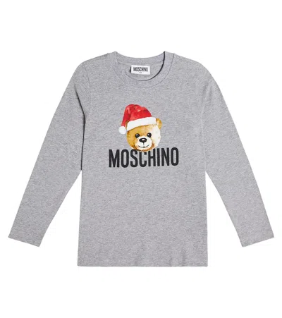 Moschino Kids' Teddy Bear Cotton-blend Jersey Top In Multicoloured