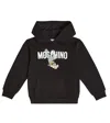Moschino Teddy Bear Cotton Hoodie In Black
