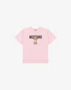 Moschino Teddy Bear Cotton Jersey Maxi T-shirt In Pink