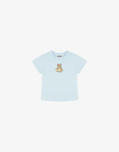Moschino Babies'  Teddy Bear Cotton Jersey T-shirt In Blue