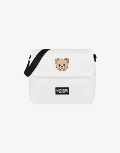 Moschino Teddy Bear Cotton Plush Mom Bag In White