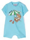 Moschino Teddy Bear Cotton Shorties In Blue