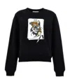 Moschino Printed Cotton Jersey Sweatshirt In Black