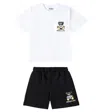Moschino Teddy Bear Shorts Set In White
