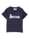Moschino Teddy Bear Cotton T-shirt In Blue