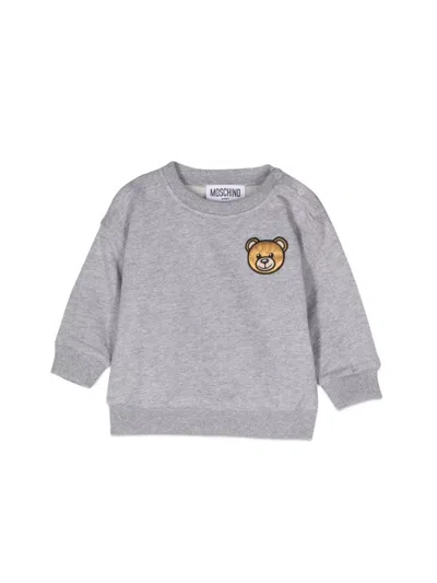 Moschino Babies' Teddy Bear Crewneck Sweatshirt In Grey