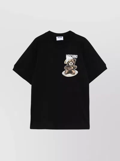 Moschino Teddy Bear Crewneck T-shirt In Black