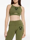 Moschino Teddy Bear Crop Top In Green
