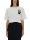 Moschino Cropped T-shirt With Playful Teddy Bear Design