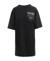 Moschino Teddy Bear Crystal-embellished T-shirt Dress In Black