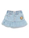Moschino Baby Girls Teddy Bear Denim Skirt In Blue
