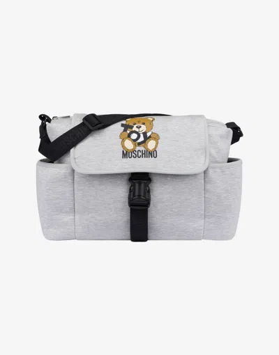Moschino Teddy Bear Diaper Bag In Grey
