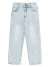 Moschino Teddy-bear Distressed Jeans In Blue