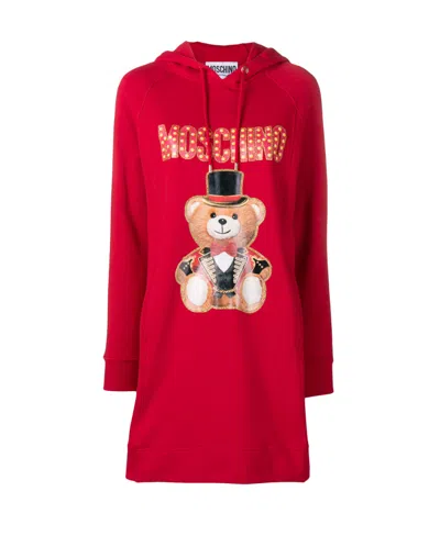 Moschino Teddy Bear Dress In Red