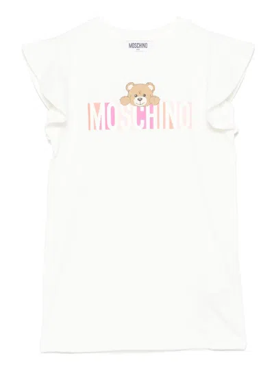 Moschino Kids' Teddy Bear Dress In Ivory
