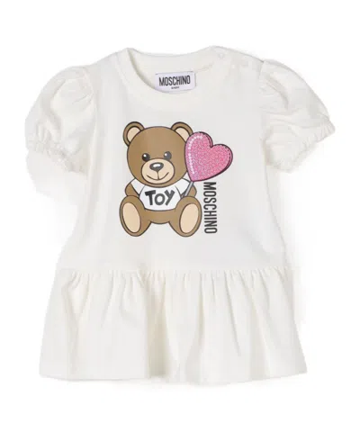 Moschino Kids' Teddy Bear Dress In White
