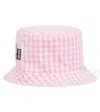 Moschino Teddy Bear Embroidered Checked Bucket Hat In Pink