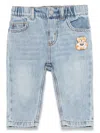 Moschino Teddy Bear-embroidered Jeans In Blue