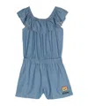Moschino Teddy Bear-embroidered Playsuit In Blue