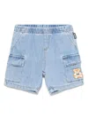 Moschino Teddy Bear-embroidered Shorts In Blue