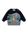 Moschino Teddy Bear Embroidered Sweater In Black