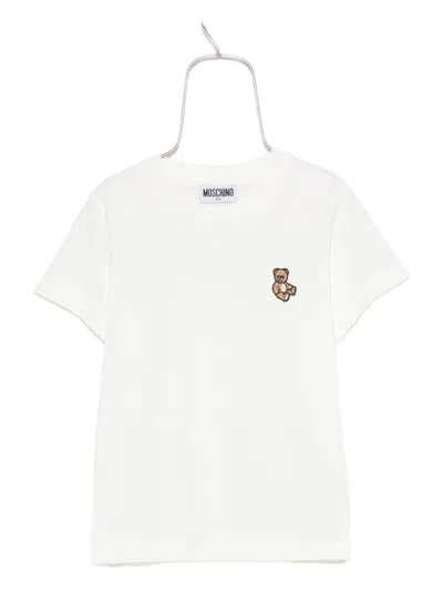 Moschino Kids' Teddy Bear-embroidered T-shirt In White