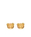Moschino Teddy Bear Engraved Clip-on Earrings In Yellow