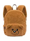 Moschino Teddy Bear Fleece-texture Backpack In 褐色