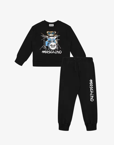 Moschino Teddy Bear Fleece Tracksuit In Black