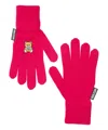 Moschino Teddy Bear Wool Gloves In Pink